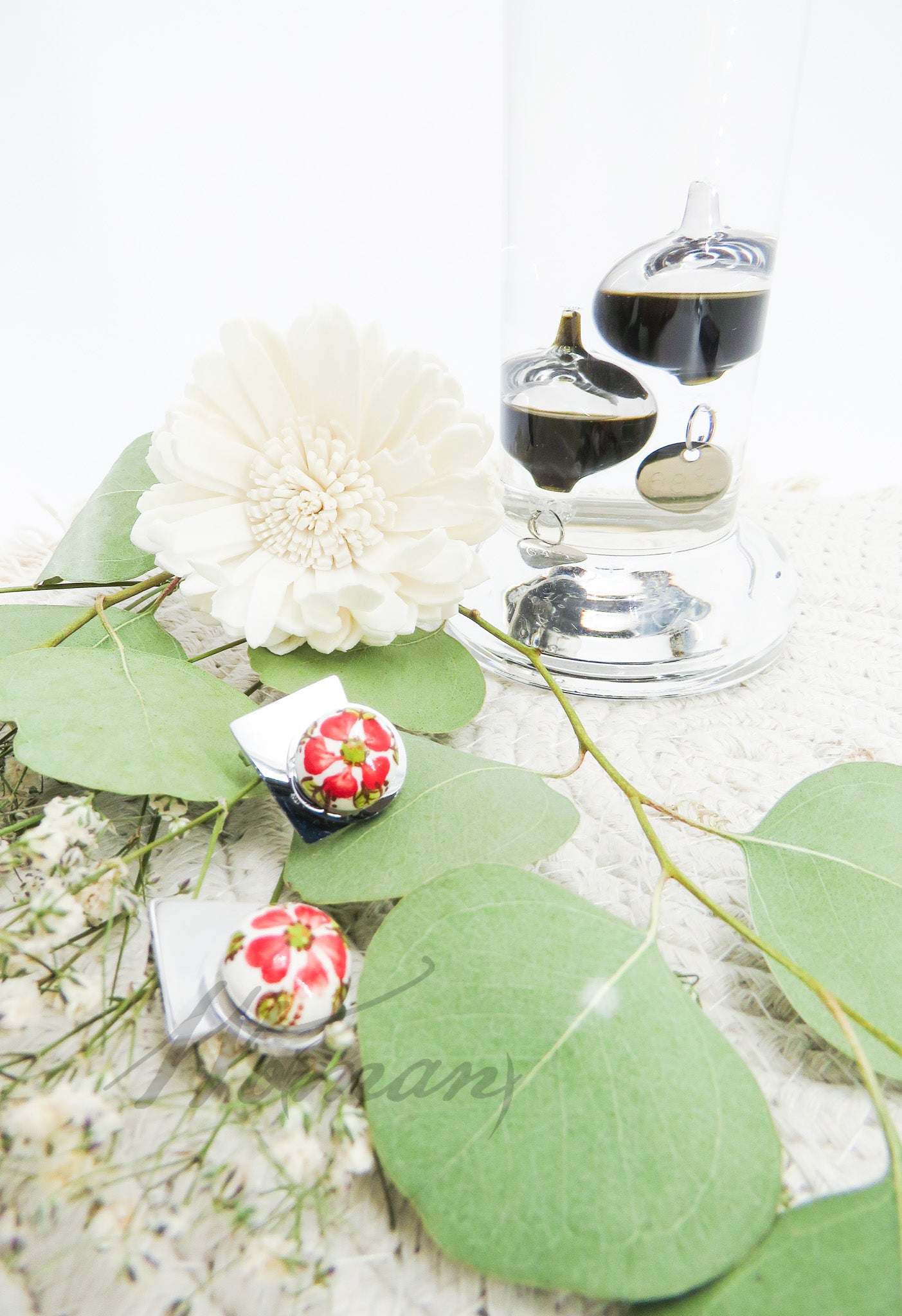 Flower Earrings: Gold and Stainless Steel