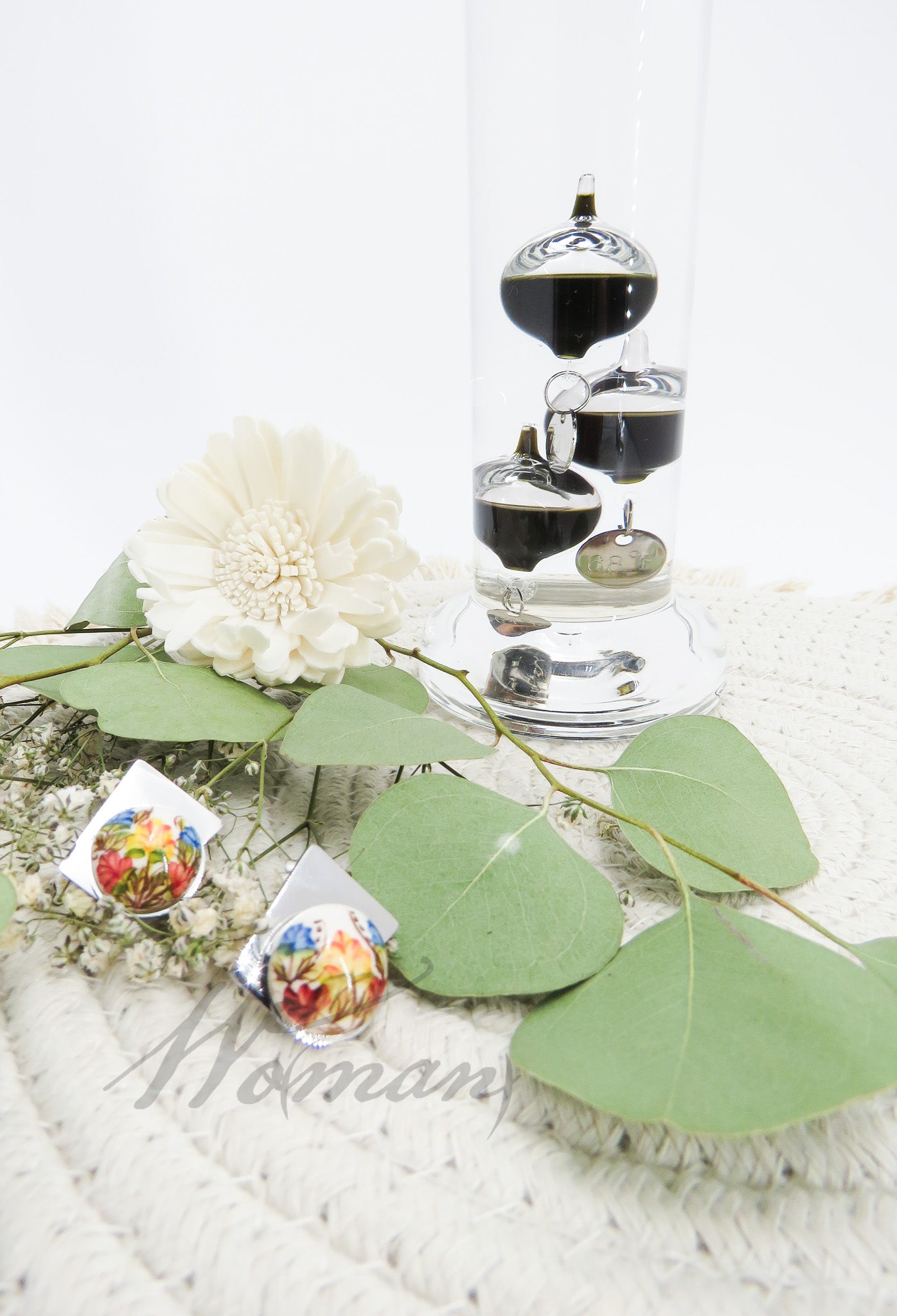 Flower Earrings: Gold and Stainless Steel