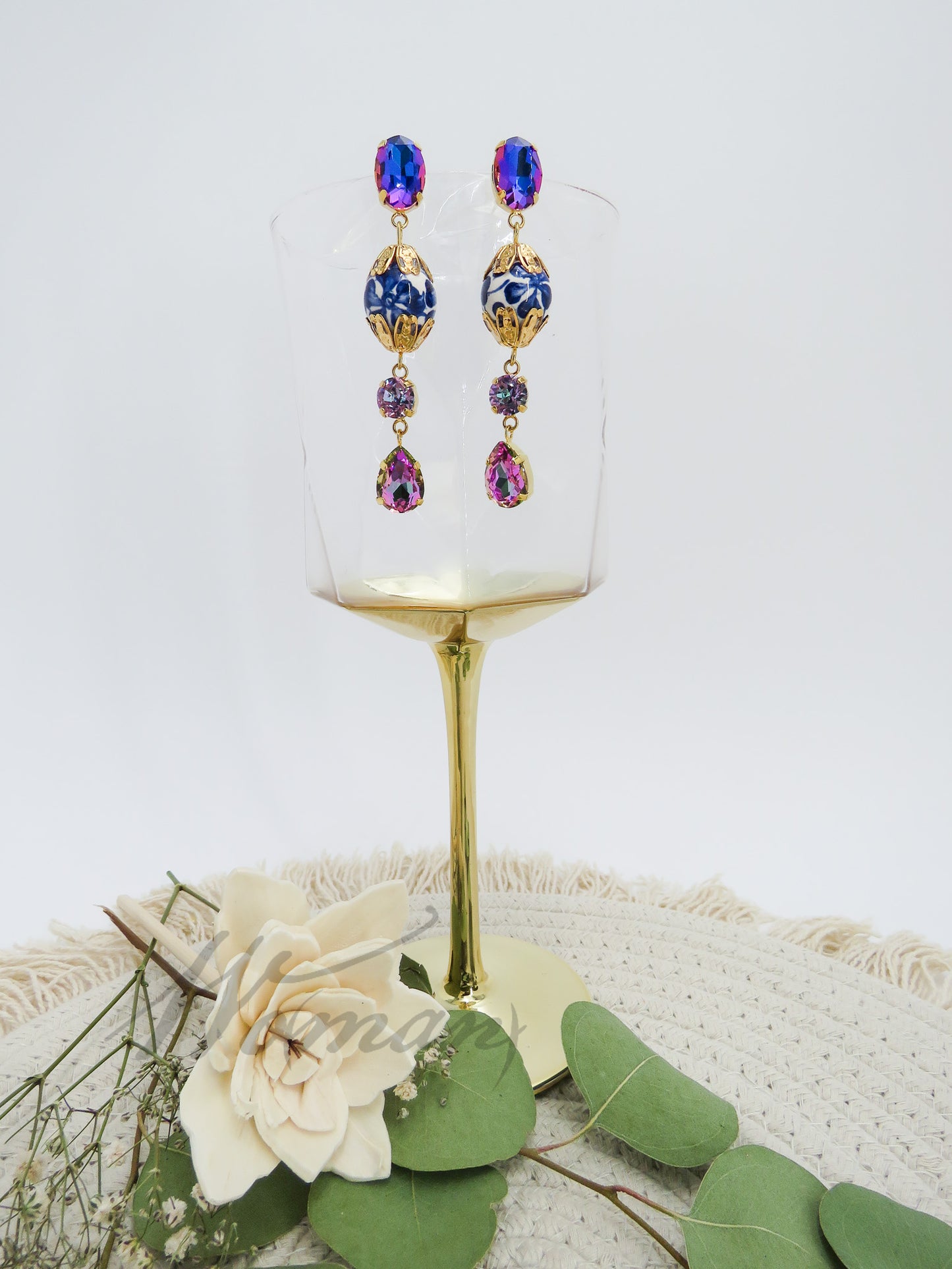 Murano Glass Earring with Ceramic