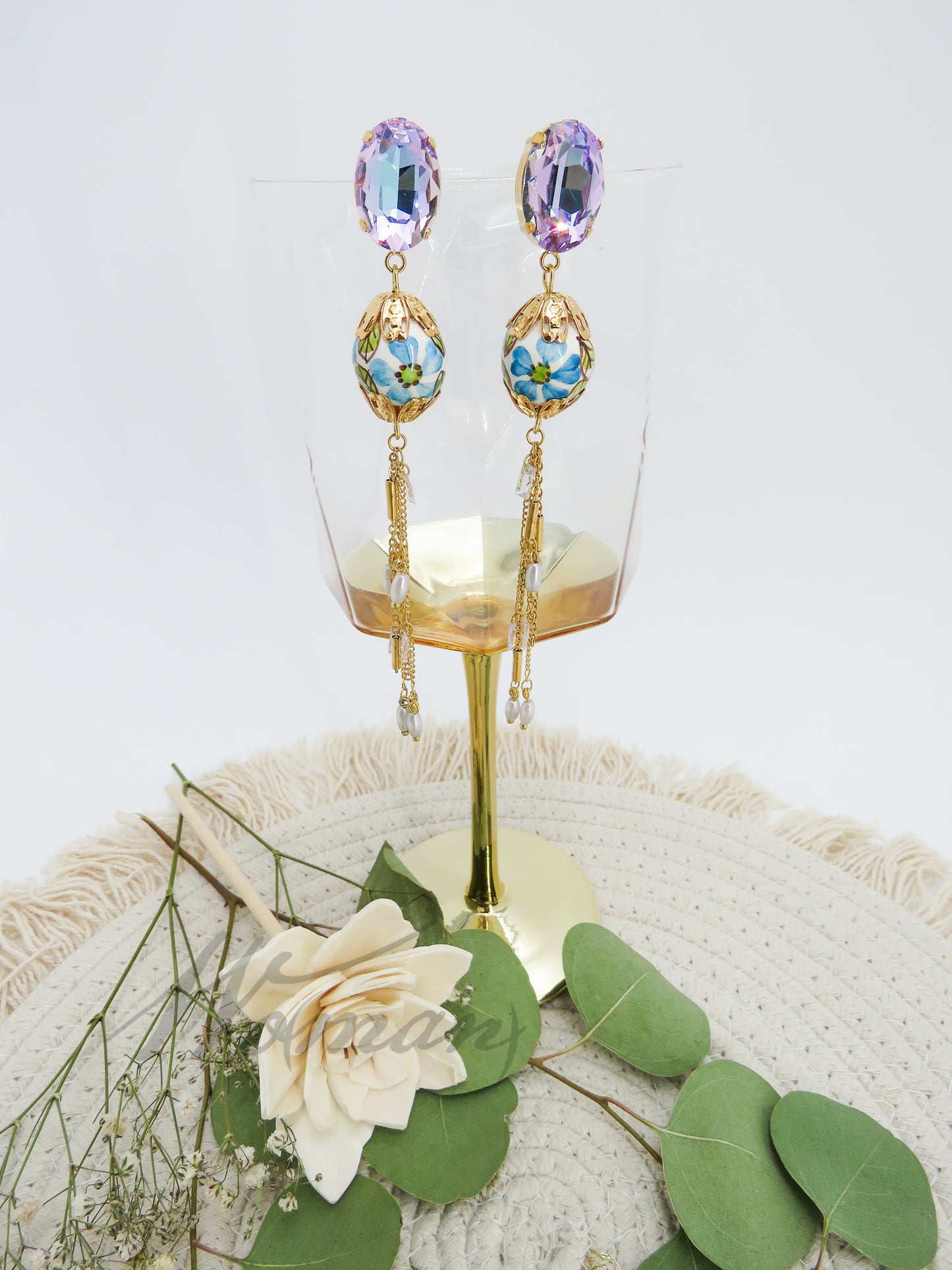 Murano Glass Earring with Ceramic