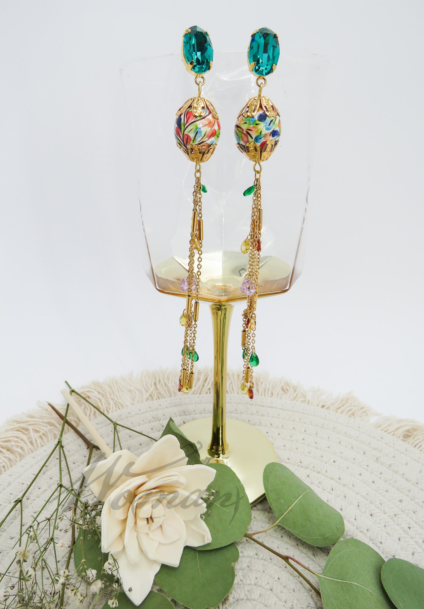 Murano Glass Earring with Ceramic