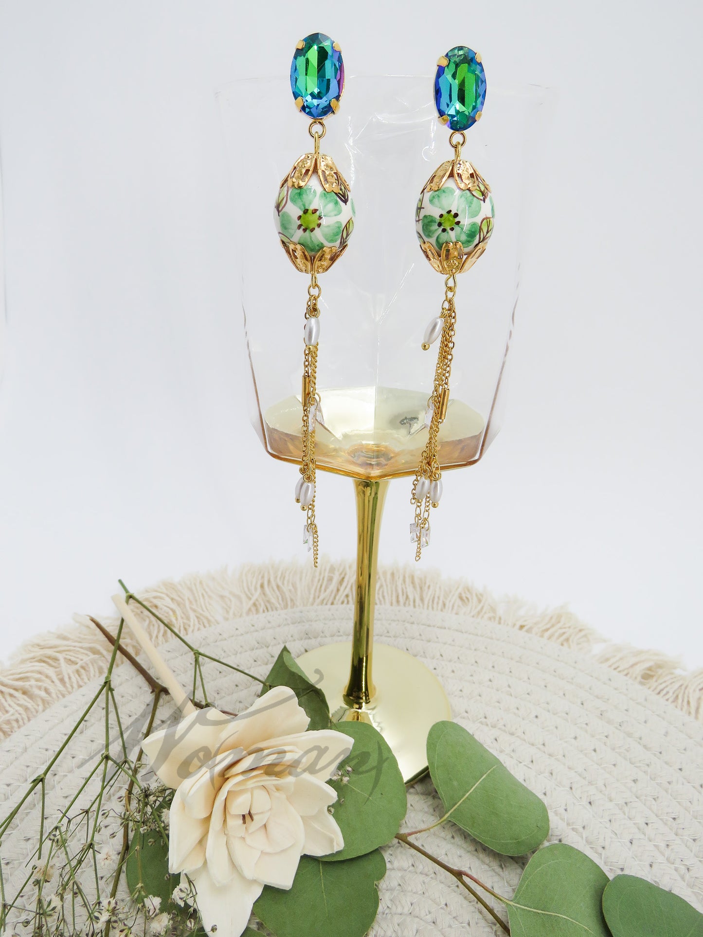 Murano Glass Earring with Ceramic