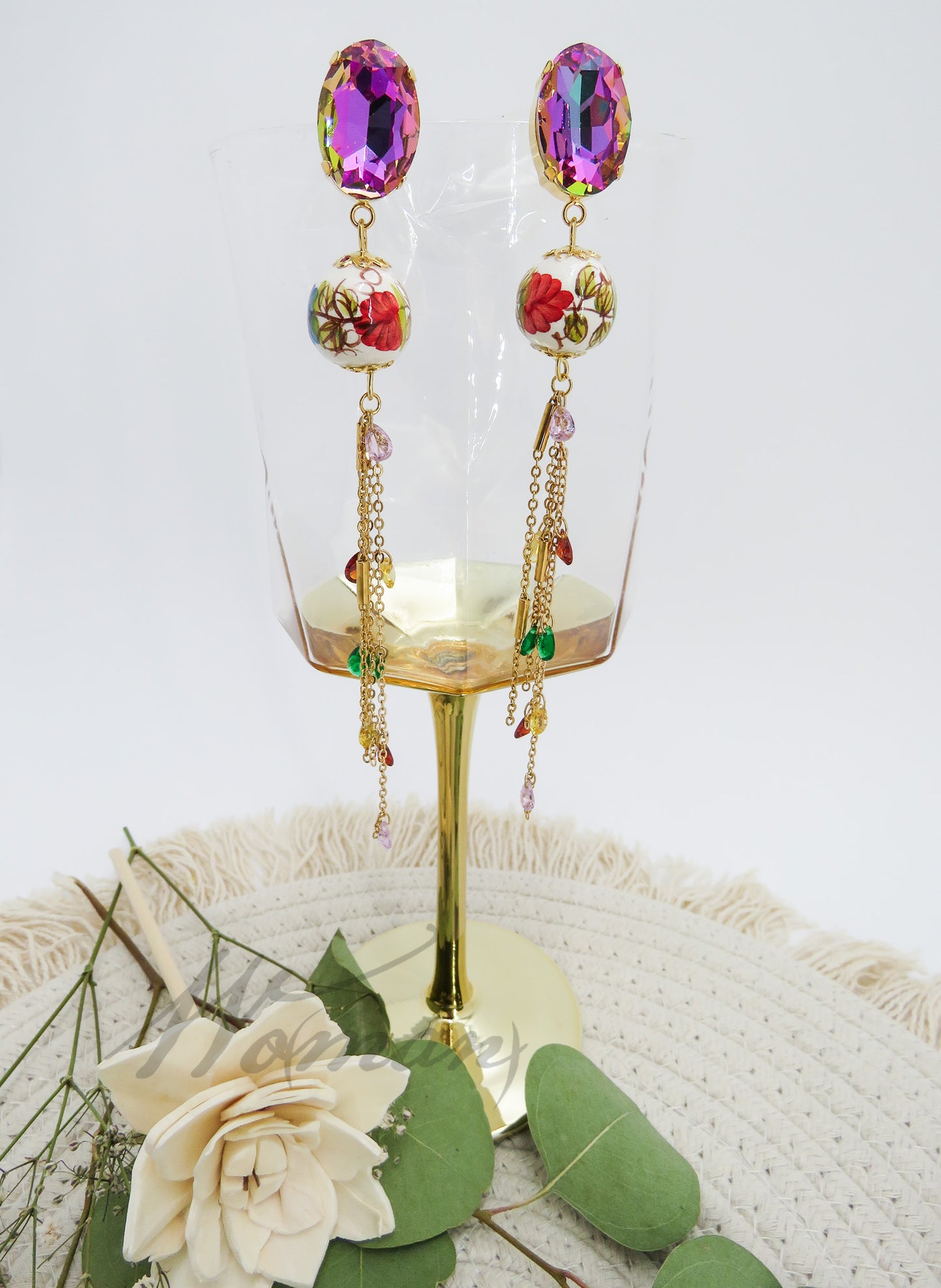 Murano Glass Earring with Ceramic