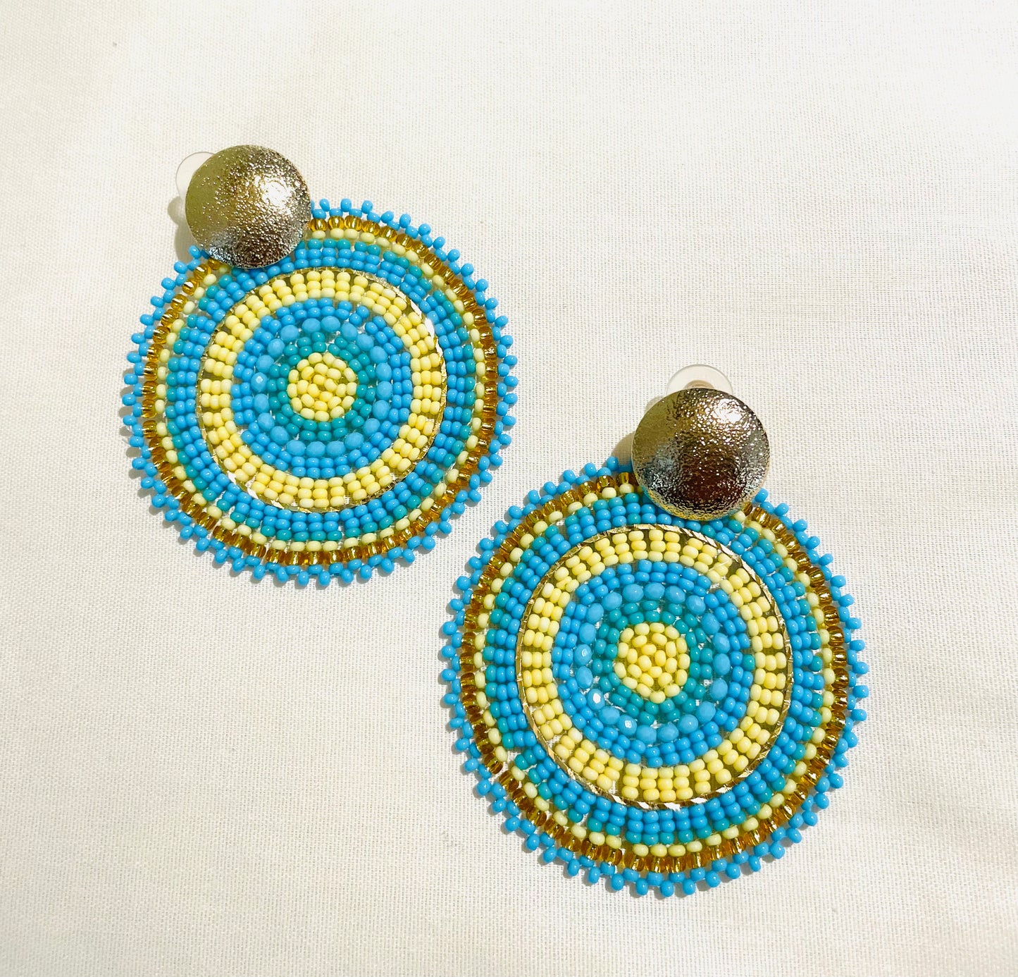 Circular Glass Bead Earrings