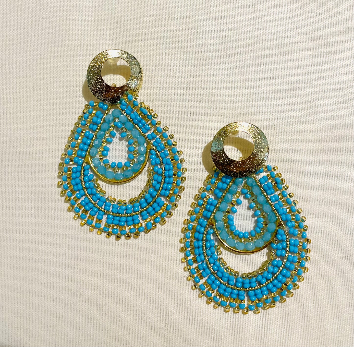 Circular Glass Bead Earrings