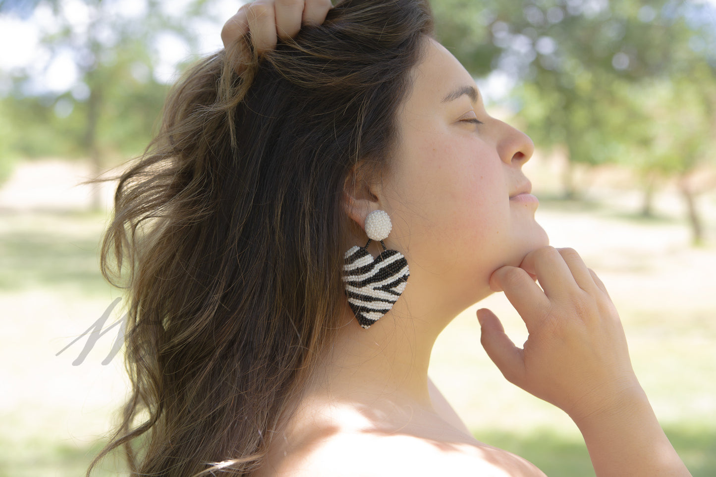 Zebra Heart Earrings