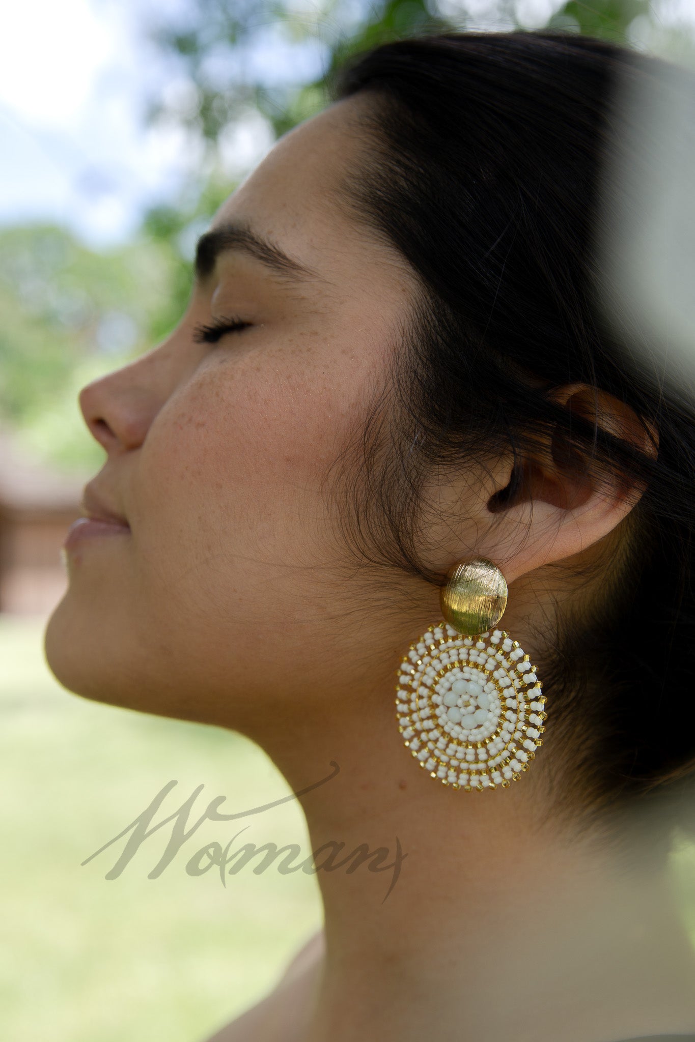 Circular Glass Bead Earrings